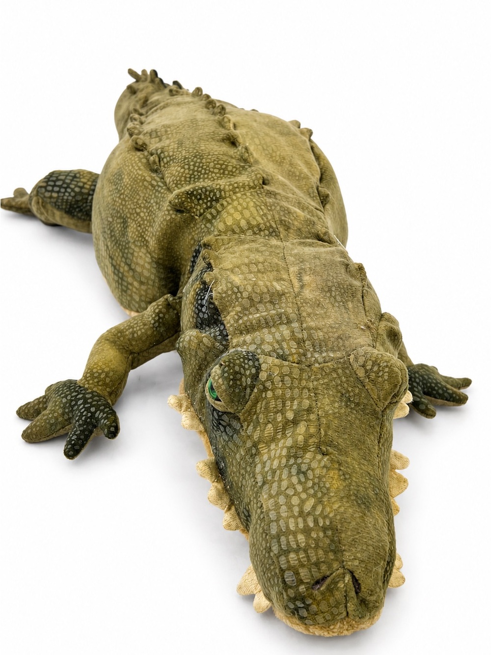 K&M International Stuffed Alligator Crocodile Plush Toy 30” Green Reptile EUC